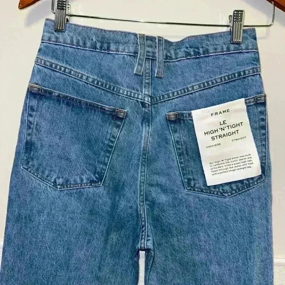 New With Tags! FRAME Blue Jeans Size 24 LE HIGH 'N' TIGHT STRAIGHT HIGH- RISE - Picture 6 of 15